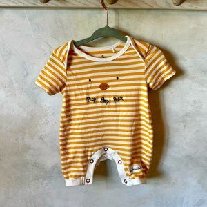 Bunnies By the Bay striped short sleeved romper size 3-6 months